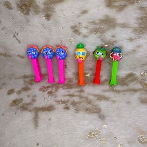 Pez Sourz Dispenser Set 6 Apple Watermelon Blue Raspberry Pineapple RETIRED 2002